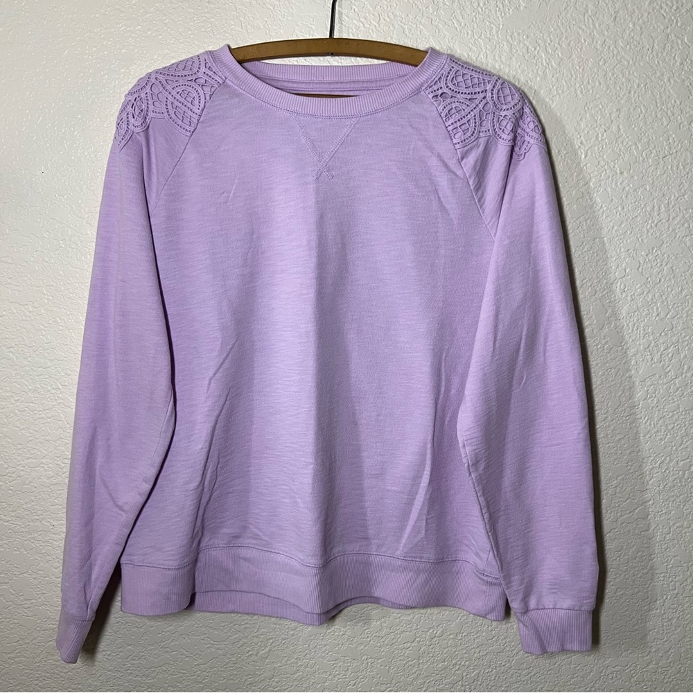 Sonoma Lavender Women's Sweater with Lace Detail Size Medium